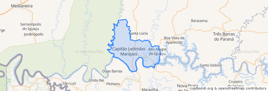 Mapa de ubicacion de Capitão Leônidas Marques.