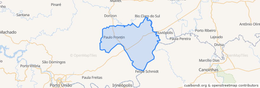 Mapa de ubicacion de Paulo Frontin.