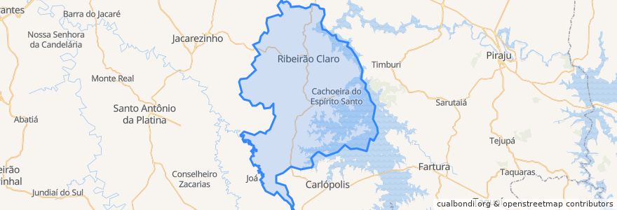 Mapa de ubicacion de Ribeirão Claro.