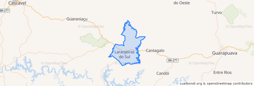 Mapa de ubicacion de Laranjeiras do Sul.