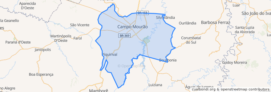 Mapa de ubicacion de Campo Mourão.