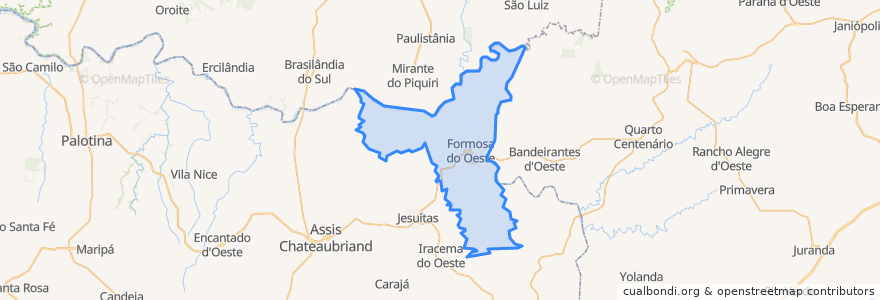 Mapa de ubicacion de Formosa do Oeste.