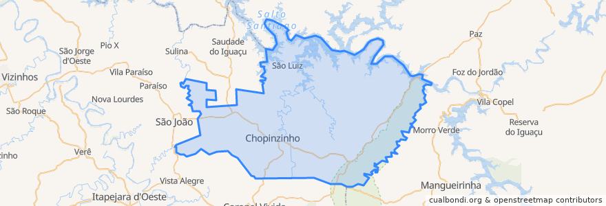 Mapa de ubicacion de Chopinzinho.