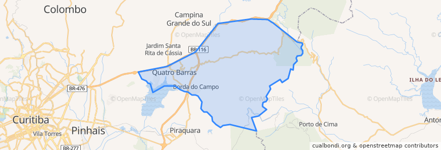 Mapa de ubicacion de Quatro Barras.