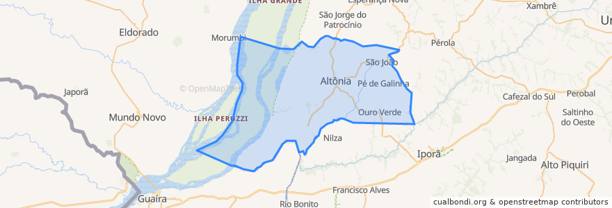 Mapa de ubicacion de Altônia.