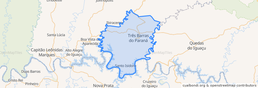 Mapa de ubicacion de Três Barras do Paraná.