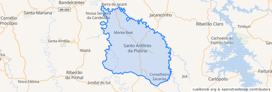 Mapa de ubicacion de Santo Antônio da Platina.