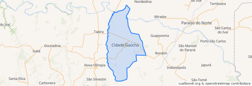 Mapa de ubicacion de Cidade Gaúcha.