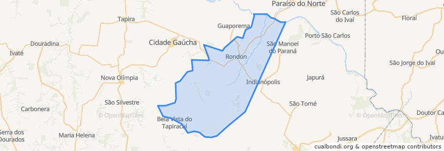 Mapa de ubicacion de Rondon.