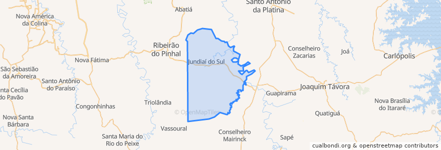 Mapa de ubicacion de Jundiaí do Sul.