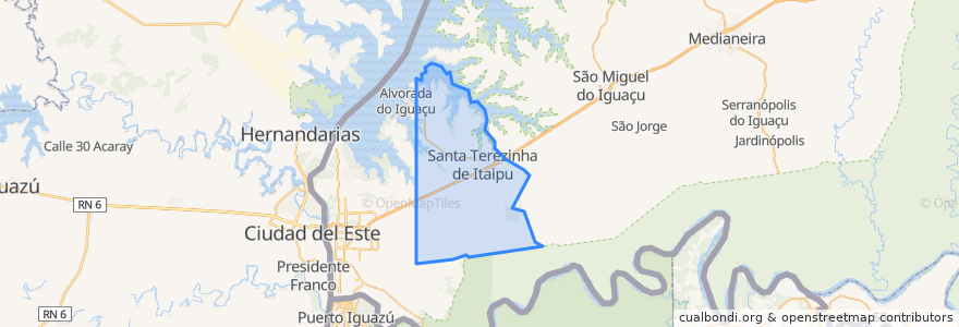 Mapa de ubicacion de Santa Terezinha de Itaipu.