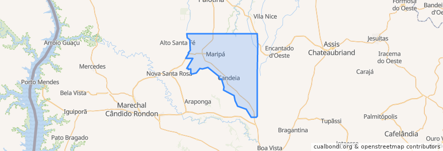 Mapa de ubicacion de Maripá.