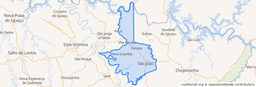 Mapa de ubicacion de São João.