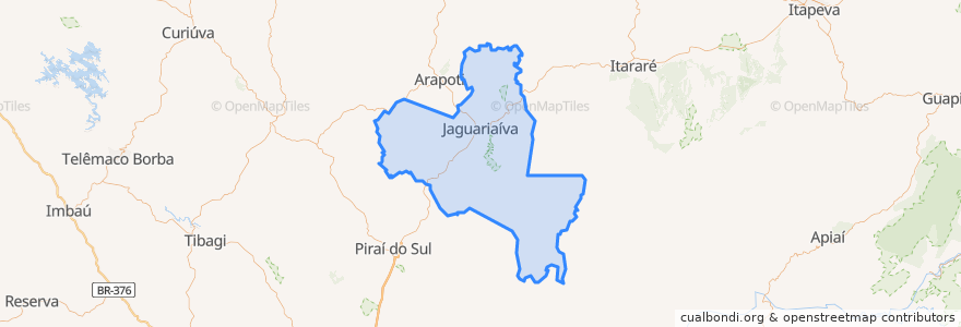 Mapa de ubicacion de Jaguariaíva.