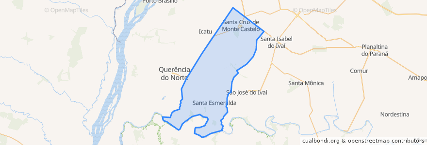 Mapa de ubicacion de Santa Cruz de Monte Castelo.