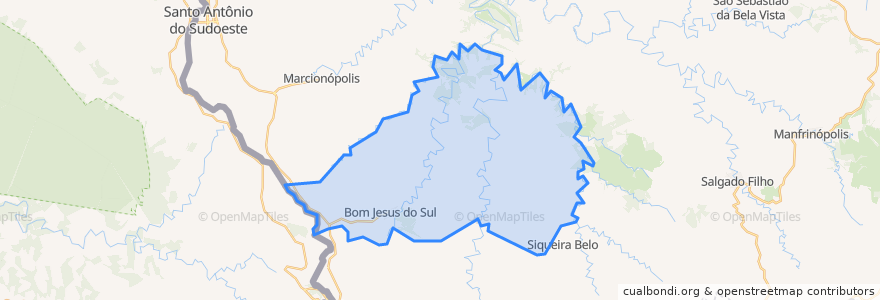 Mapa de ubicacion de Bom Jesus do Sul.