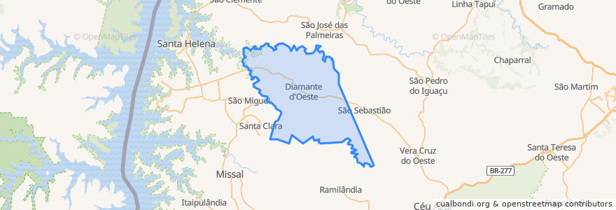 Mapa de ubicacion de Diamante d'Oeste.