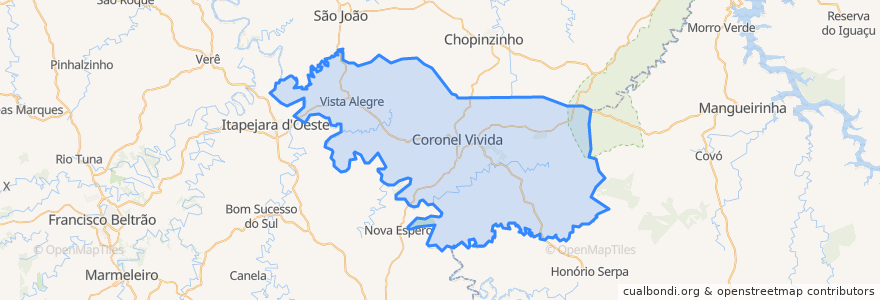 Mapa de ubicacion de Coronel Vivida.