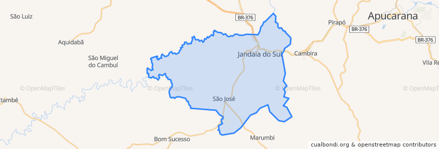 Mapa de ubicacion de Jandaia do Sul.