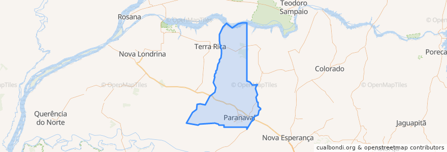 Mapa de ubicacion de Paranavaí.