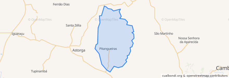 Mapa de ubicacion de Pitangueiras.