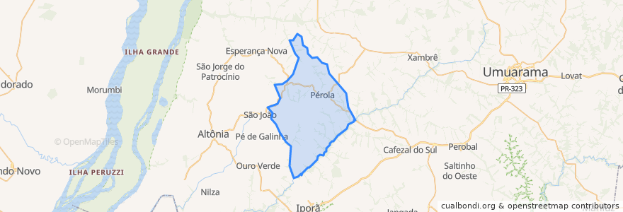 Mapa de ubicacion de Pérola.