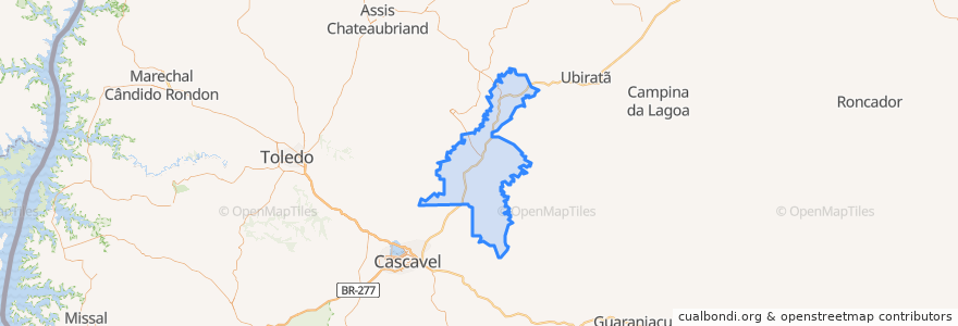 Mapa de ubicacion de Corbélia.