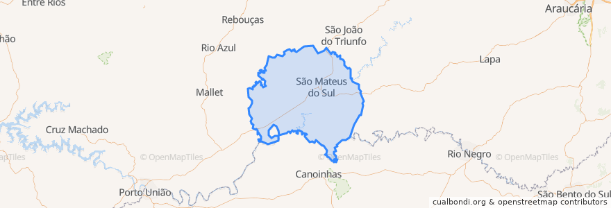 Mapa de ubicacion de São Mateus do Sul.