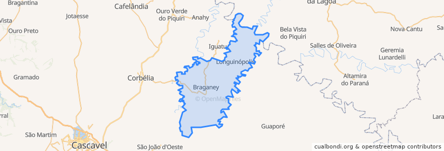 Mapa de ubicacion de Braganey.