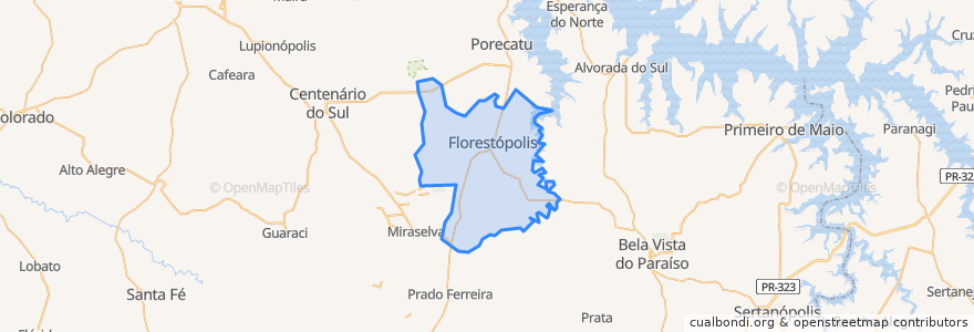 Mapa de ubicacion de Florestópolis.