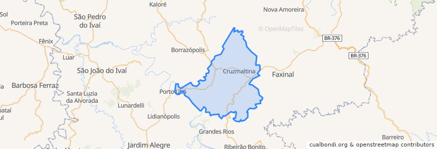 Mapa de ubicacion de Cruzmaltina.