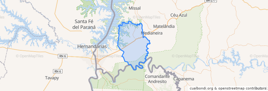 Mapa de ubicacion de São Miguel do Iguaçu.