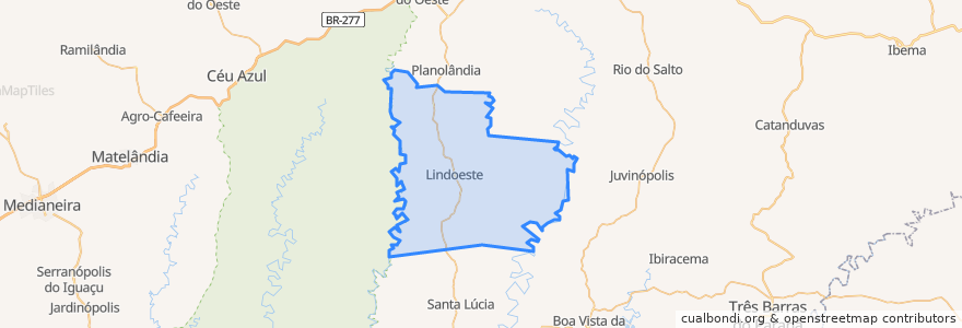 Mapa de ubicacion de Lindoeste.