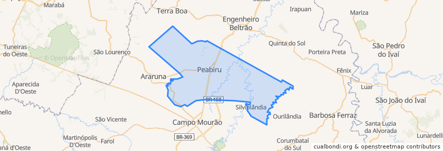 Mapa de ubicacion de Peabiru.