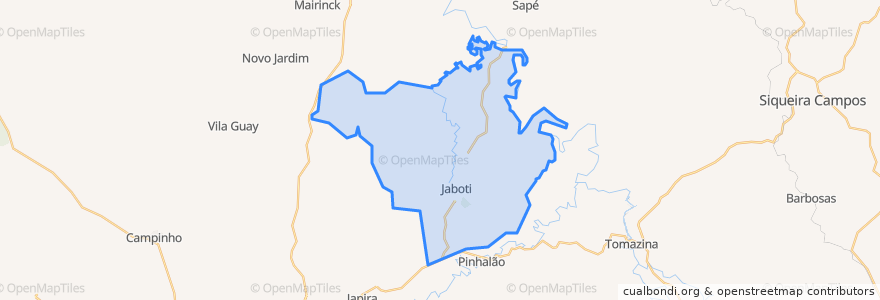 Mapa de ubicacion de Jaboti.