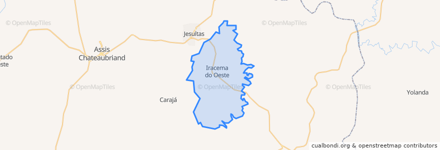 Mapa de ubicacion de Iracema do Oeste.