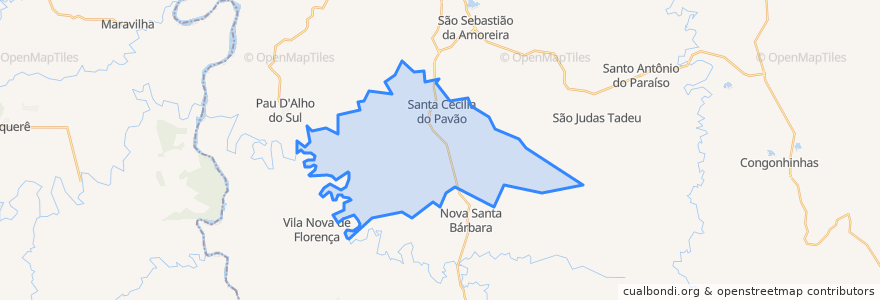 Mapa de ubicacion de Santa Cecília do Pavão.