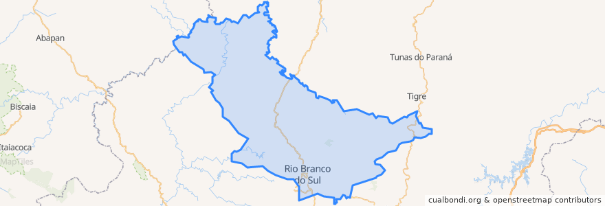 Mapa de ubicacion de Rio Branco do Sul.