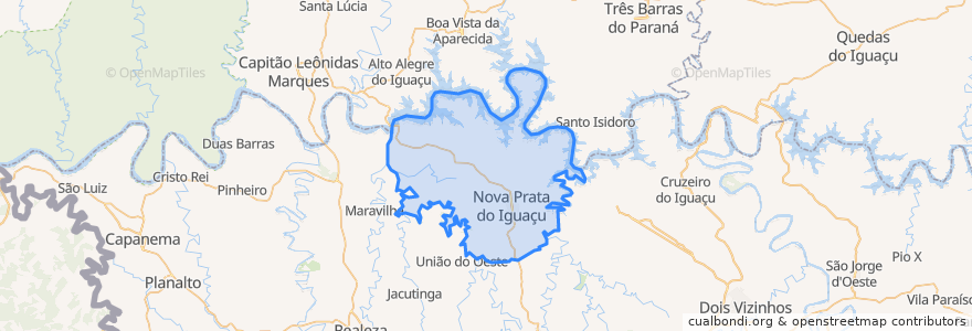 Mapa de ubicacion de Nova Prata do Iguaçu.