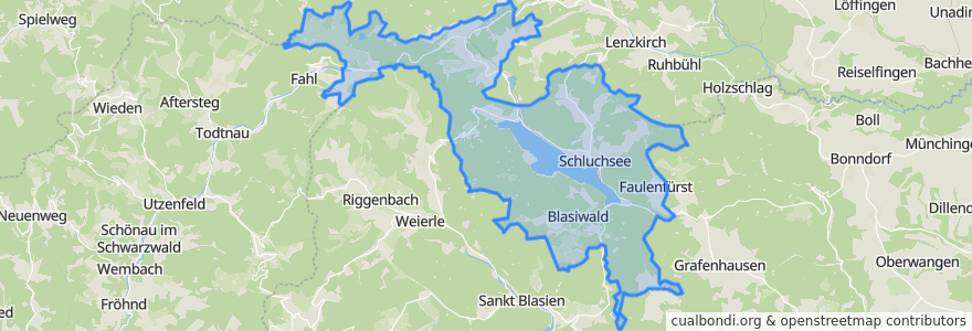 Mapa de ubicacion de Verwaltungsgemeinschaft Schluchsee.