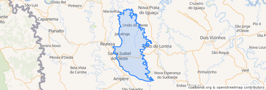 Mapa de ubicacion de Santa Izabel do Oeste.