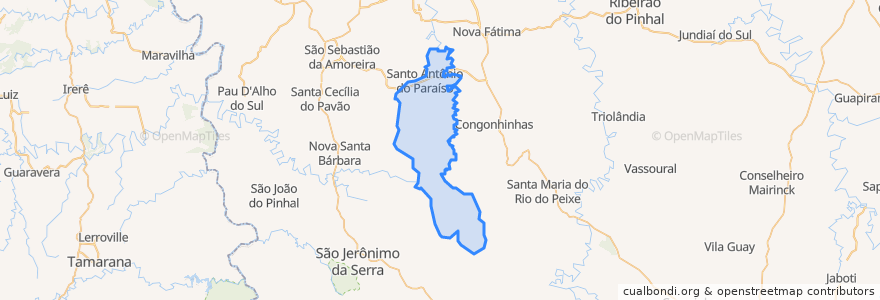 Mapa de ubicacion de Santo Antônio do Paraíso.