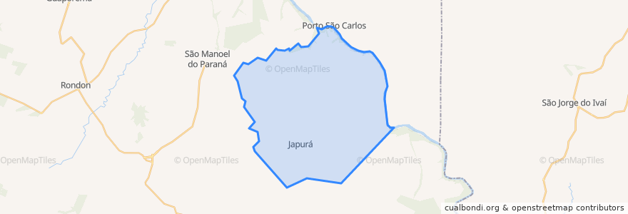 Mapa de ubicacion de Japurá.