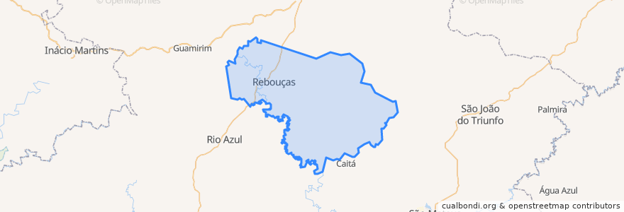 Mapa de ubicacion de Rebouças.