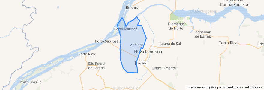 Mapa de ubicacion de Marilena.