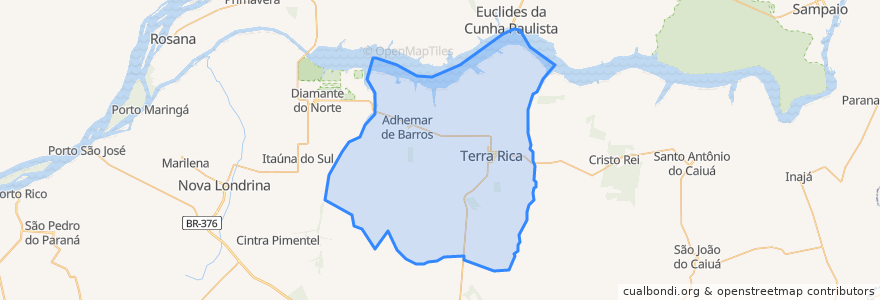 Mapa de ubicacion de Terra Rica.