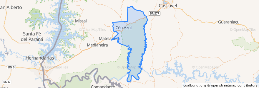 Mapa de ubicacion de Céu Azul.