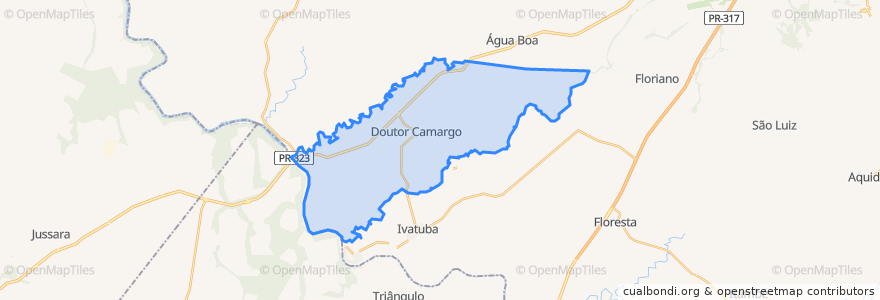 Mapa de ubicacion de Doutor Camargo.