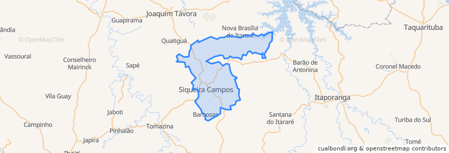 Mapa de ubicacion de Siqueira Campos.