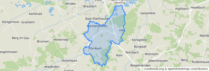 Mapa de ubicacion de Reichertshofen.